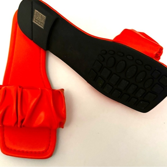 Coral Square Toe Flat Slide Sandals - Picture 5 of 6